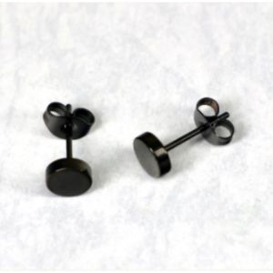 Aretes Minimalistas en Acero Negro – Estilo Clásico Masculino