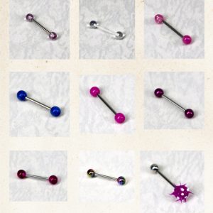 Piercing para Lengua en Acero Quirúrgico – 9 Modelos Disponibles