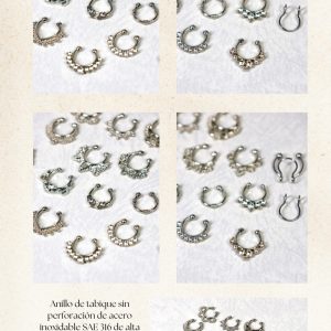 Piercings de Tabique Falso en Acero Inoxidable – Septum sin Perforación